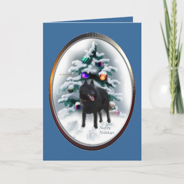 Schipperke Christmas Gifts Holiday Card (Front)