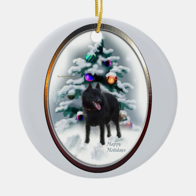 Schipperke Christmas Tree Ornaments (Front)