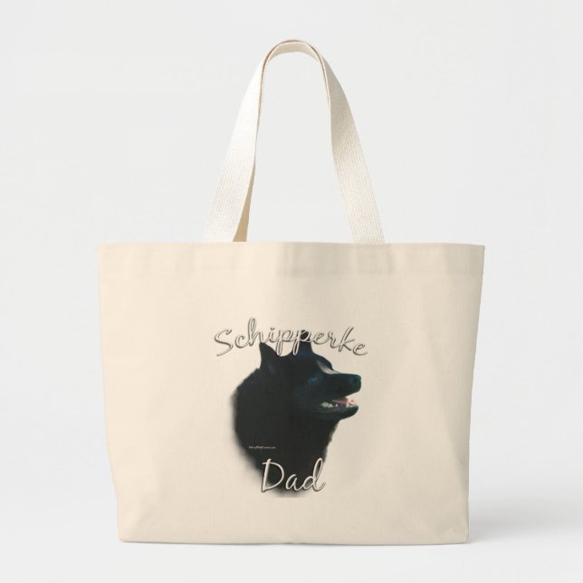 Schipperke Dad 2 Large Tote Bag (Front)