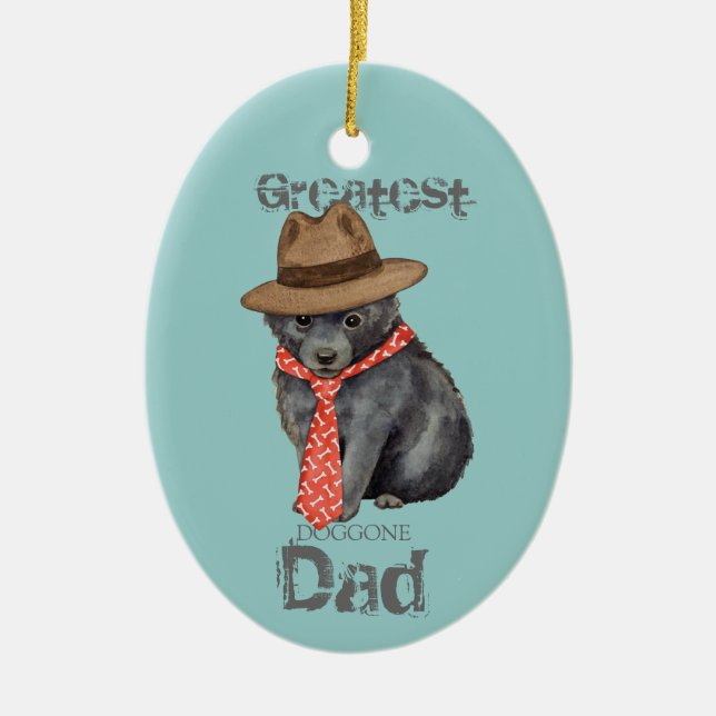 Schipperke Dad Ceramic Ornament (Front)
