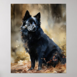 Schipperke Dog Art Print Poster