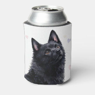 schipperke Dog Breed Cosy with Hearts Can Cooler