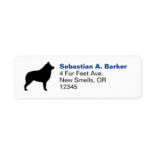 Schipperke Dog Breed Silhouette Return Address
