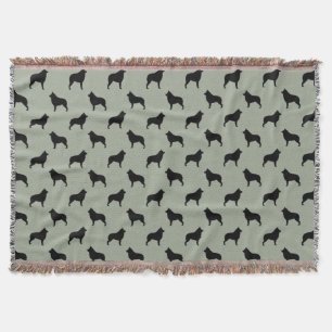 Schipperke Dog Breed Silhouettes Pattern Throw Blanket