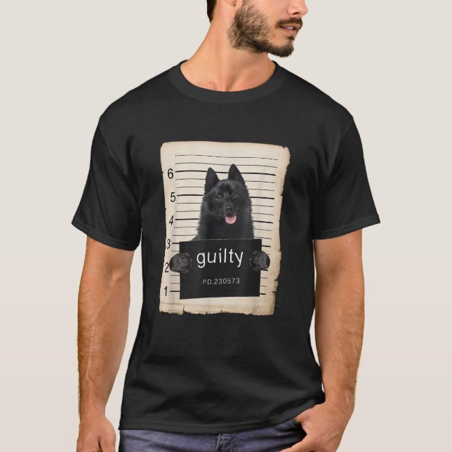 Schipperke Dog Mug Shot Bad Dog  for Men Women Kid T-Shirt (Front)