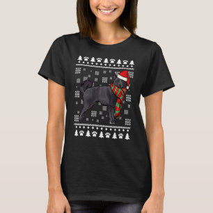 Schipperke Dog Santa Hat Xmas Ugly Christmas T-Shirt