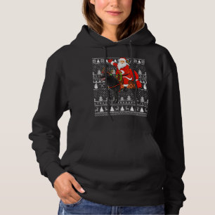 Schipperke Dog Santa Riding Schipperke Ugly Chris Hoodie