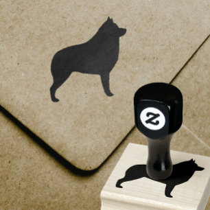 Schipperke Dog Silhouette Rubber Stamp