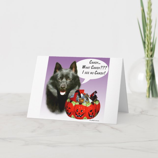 Schipperke Halloween Candy Card (Front)