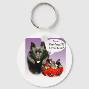 Schipperke Halloween Candy Key Ring