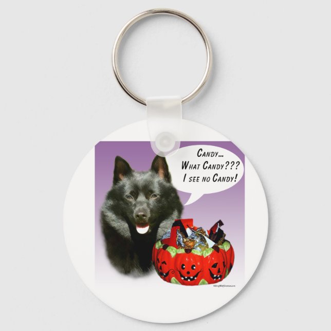Schipperke Halloween Candy Key Ring (Front)
