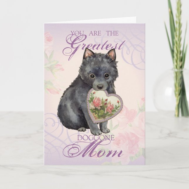 Schipperke Heart Mum Card (Front)