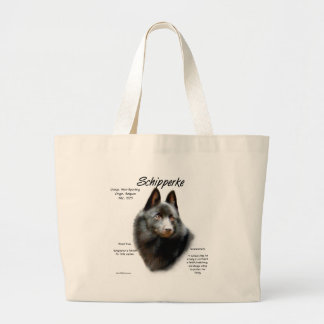 Schipperke History Design Large Tote Bag