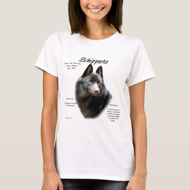 Schipperke History Design T-Shirt (Front)
