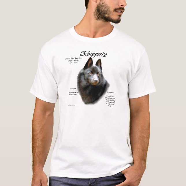 Schipperke History Design T-Shirt (Front)