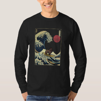 Schipperke Japanese Kanagawa Wave Surf Dog T-Shirt