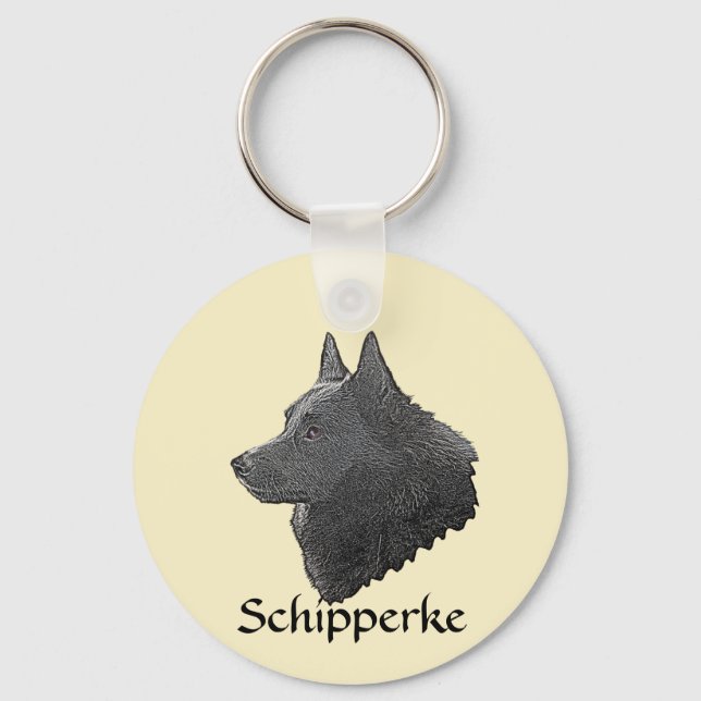 Schipperke Key Ring (Front)