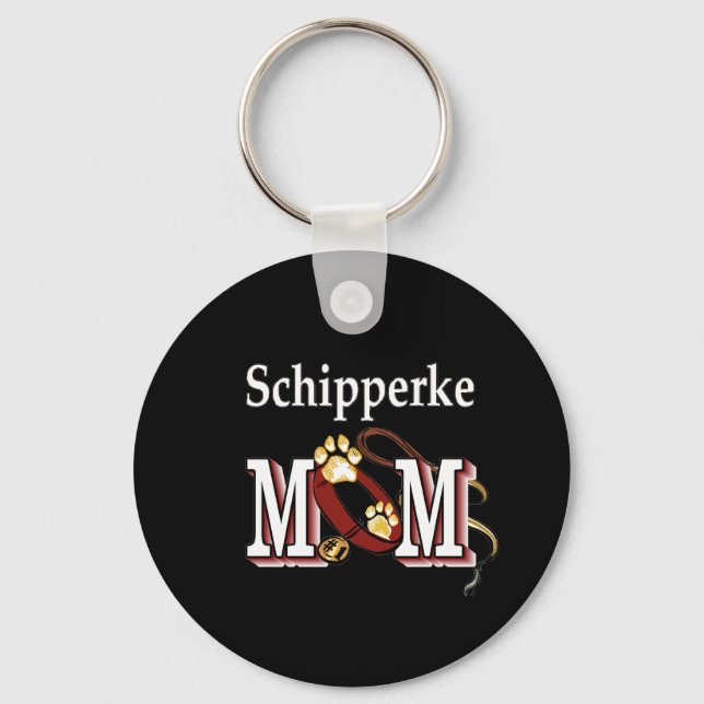 Schipperke MOM Gifts Key Ring (Front)