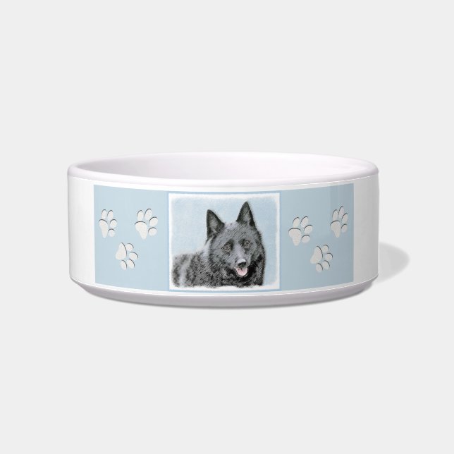 Schipperke Painting - Cute Original Dog Art Bowl (Right)