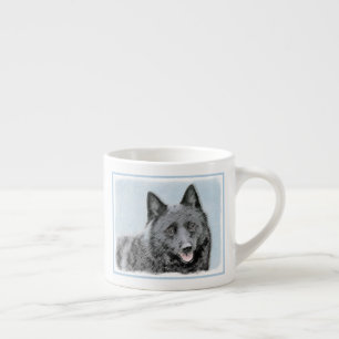 Schipperke Painting - Cute Original Dog Art Espresso Cup