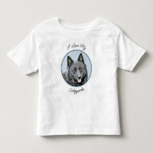 Schipperke Painting - Cute Original Dog Art Toddler T-Shirt