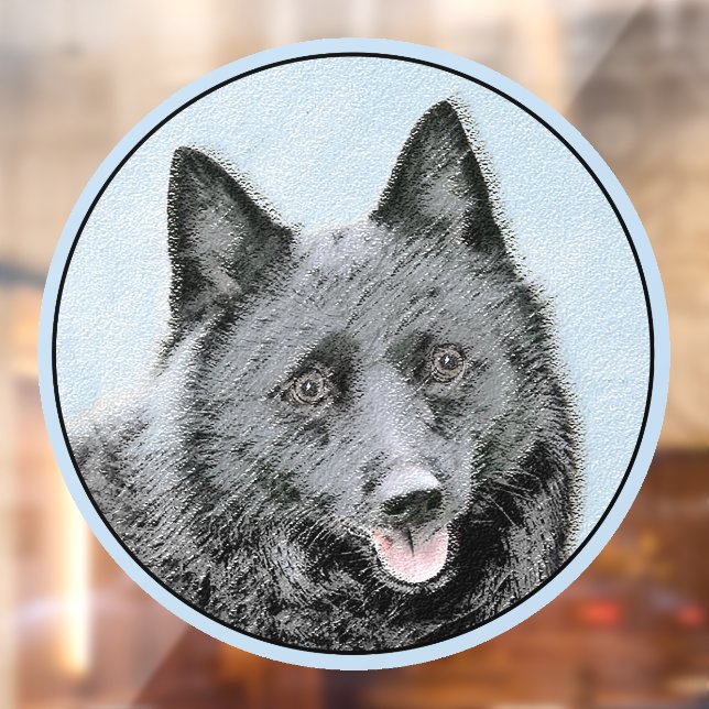 Schipperke Painting - Cute Original Dog Art Window Cling (Sheet 2)