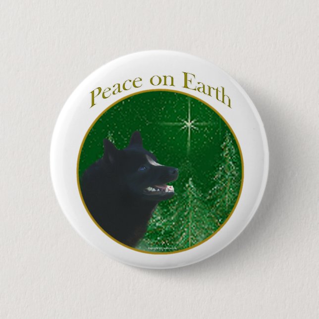 Schipperke Peace 6 Cm Round Badge (Front)