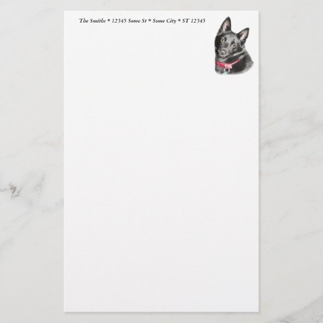 Schipperke Picture Stationery (Front)