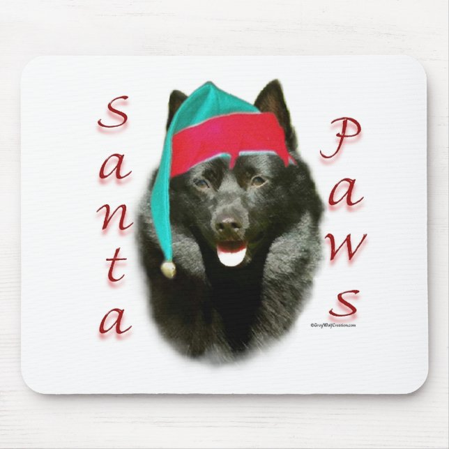 Schipperke Santa Paws Mouse Mat (Front)