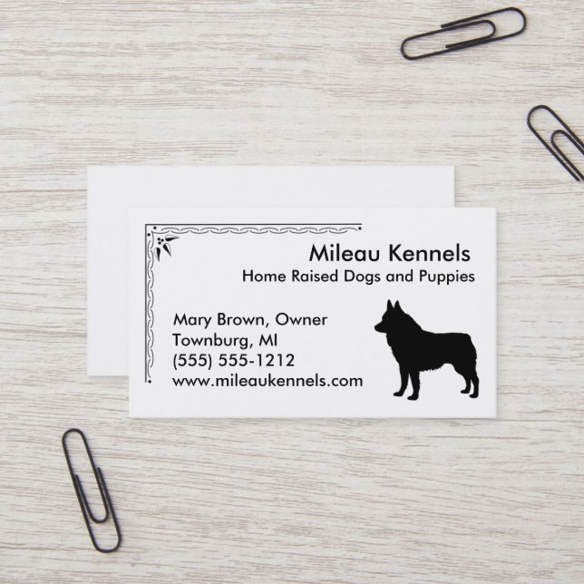 Schipperke Silhouette Business Card (Front/Back In Situ)