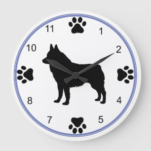 Schipperke Silhouette Large Clock