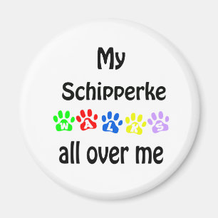 Schipperke Walks Design Magnet