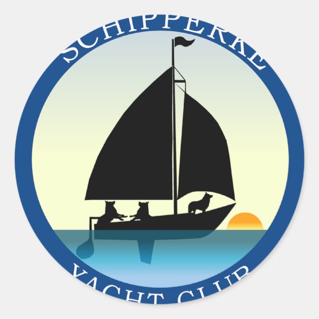 Schipperke Yacht Club Classic Round Sticker (Front)