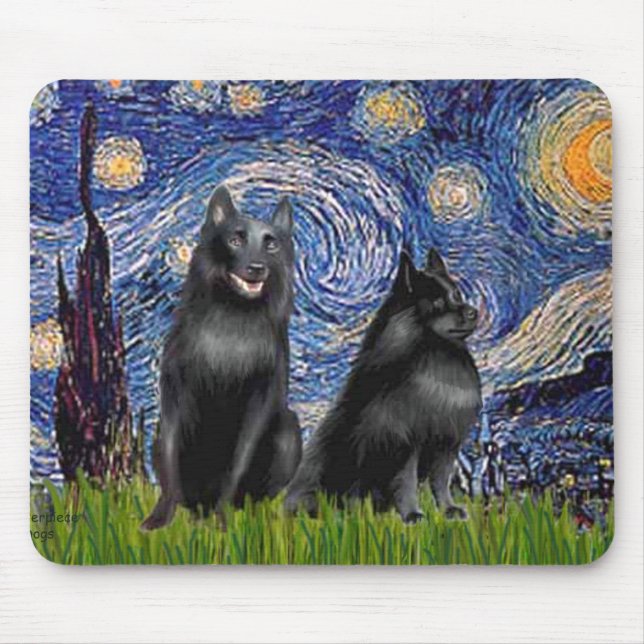 Schipperkees (two,5&amp;6) - Starry Night Mouse Mat (Front)