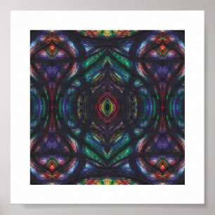 Schism Dark Rainbow Abstract Watercolor Art Poster