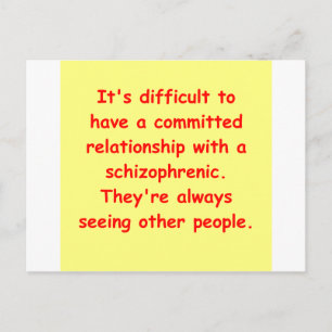 schizo joke postcard