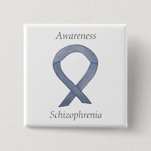 Schizophrenia Awareness Ribbon Custom Pins