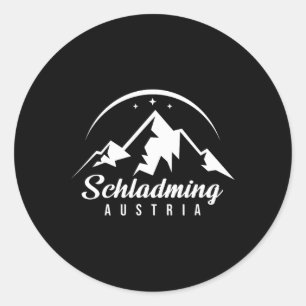 Schladming Austria Ski Resort Skiing Snowboarding  Classic Round Sticker