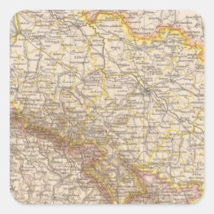 Schlesien Atlas Map Square Sticker