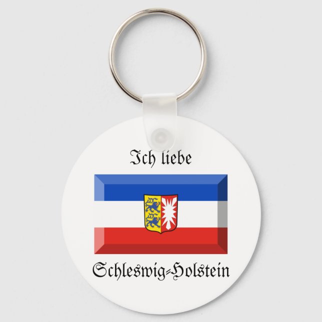 Schleswig-Holstein Flag Gem Key Ring (Front)
