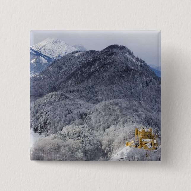 Schloss Hohenschwangau 15 Cm Square Badge (Front)