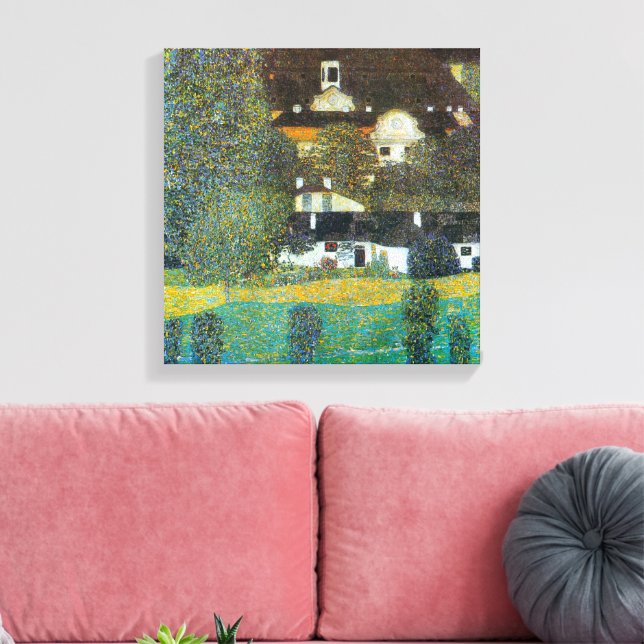 Schloss Kammer on the Attersee II By Gustav Klimt Canvas Print (Insitu(LivingRoom))