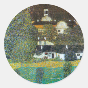 Schloss Kammer on the Attersee II By Gustav Klimt Classic Round Sticker