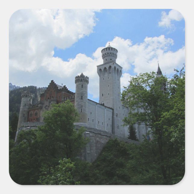 Schloss Neuschwanstein Castle Square Sticker (Front)