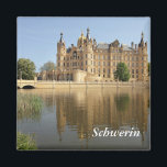 Schloss Schwerin Magnet<br><div class="desc">This souvenir magnet features a photograph of Schwerin Castle in Mecklenburg Vorpommern, Germany. The text is customisable or removable. The magnets make an ideal gift, or a personal present to stick on your fridge or filing cabinet. This square magnet is 2" x 2" (5cm x 5cm) or you can choose...</div>