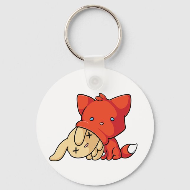 SCHLUP Fox Eating Rabbit Key Ring (Front)