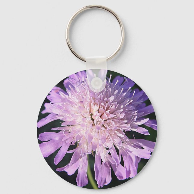 Schlüsselanhänger lila Scabiosablüte Key Ring (Front)