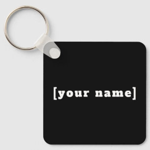 Schlüsselanhänger schwarz weiss mit Deinem Namen Key Ring