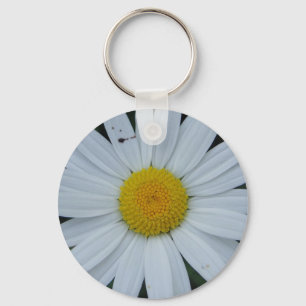 Schlüsselanhänger weisse Margeritenblüte Key Ring