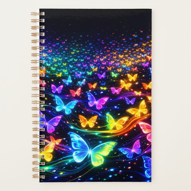 Schmetterling Notizblock neon Planner (Front)